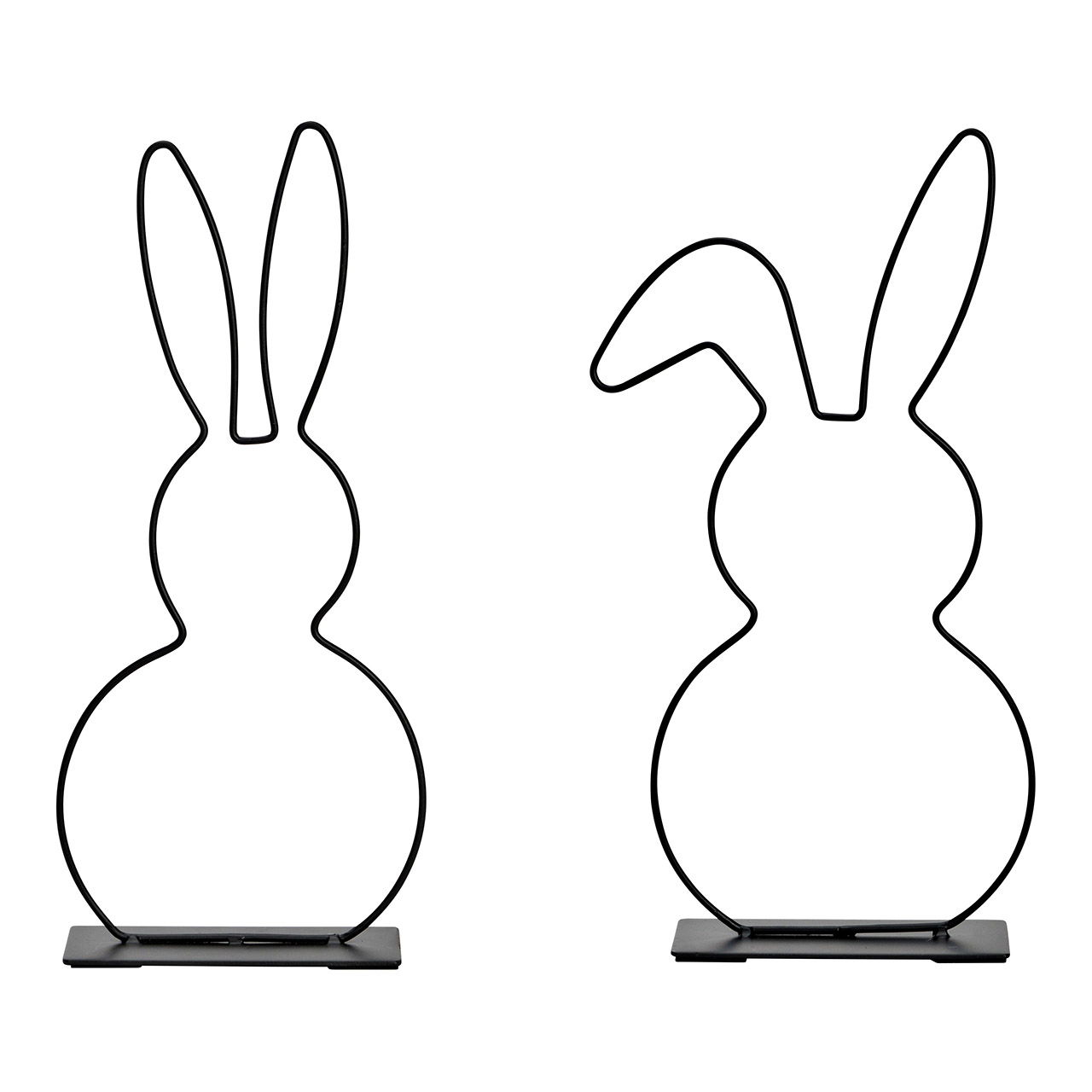 Display stand, black metal rabbit, 2-fold, (W/H/D) 13x28x6cm