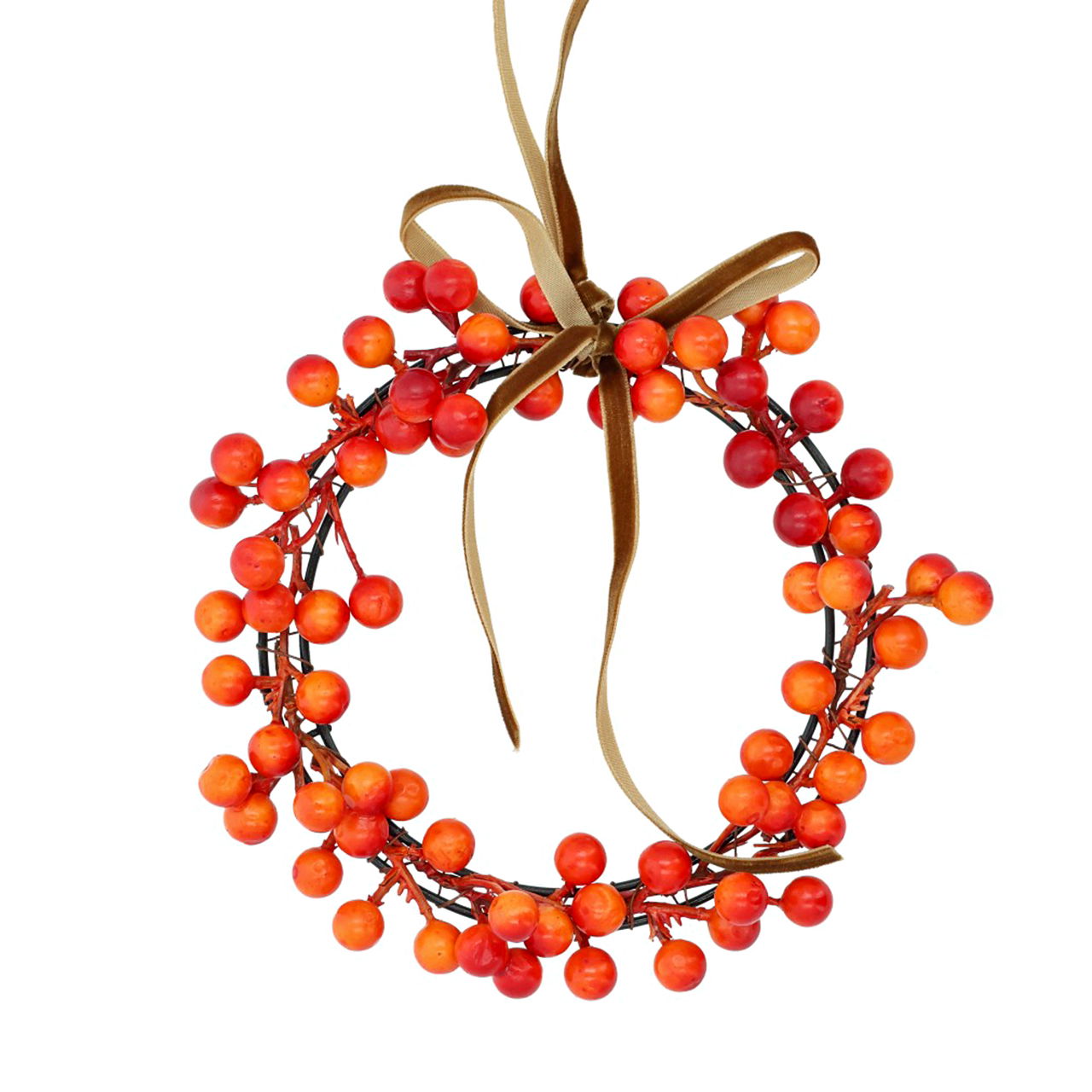 Hangkrans met bessen van natuurlijk materiaal oranje (B/H/D) 16x16x3cm Zubehor, Schmuck, Halskette