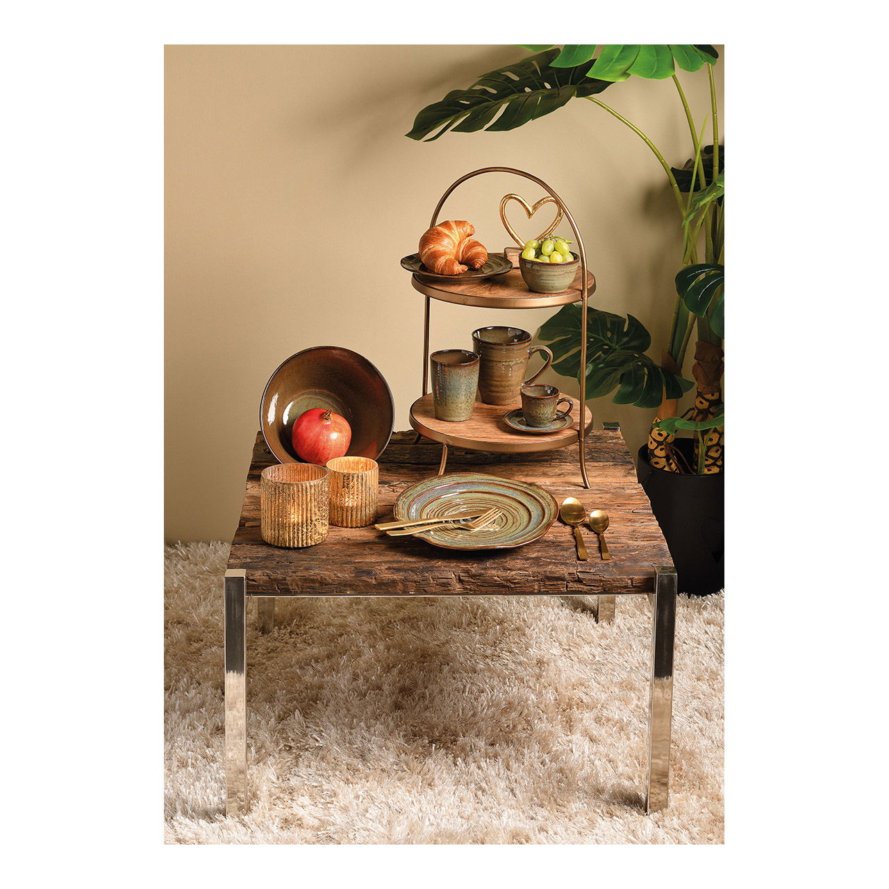 Aardewerk bord, bruin (B/H/D) 18x2x18cm Aardewerk bord, bruin (B/H/D) 18x2x18cm