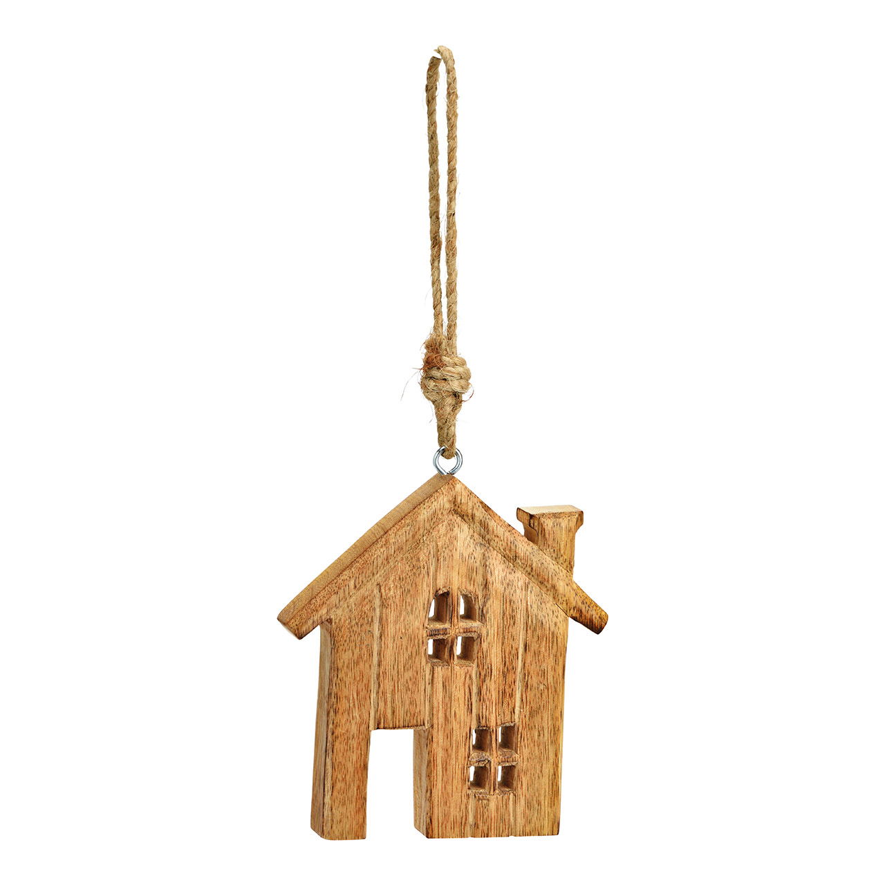 Hanger house mango wood natural (W/H/D) 11x12x1cm