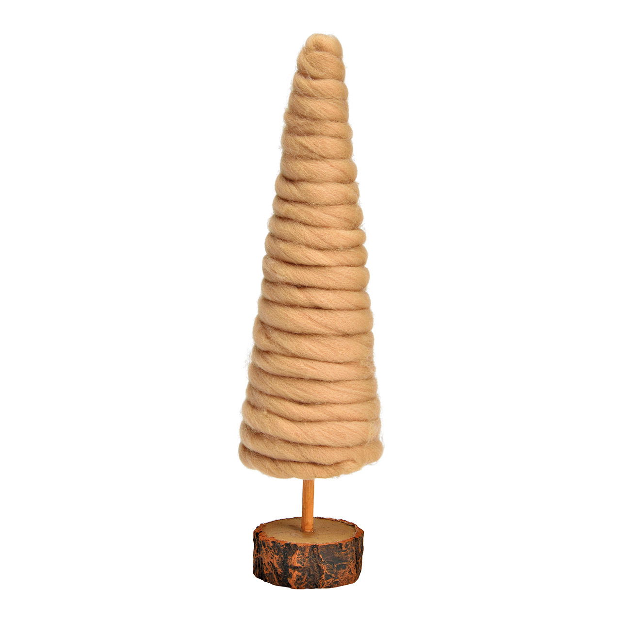 Présentoir sapin en plastique, laine beige (L/H/P) 9x35x9cm