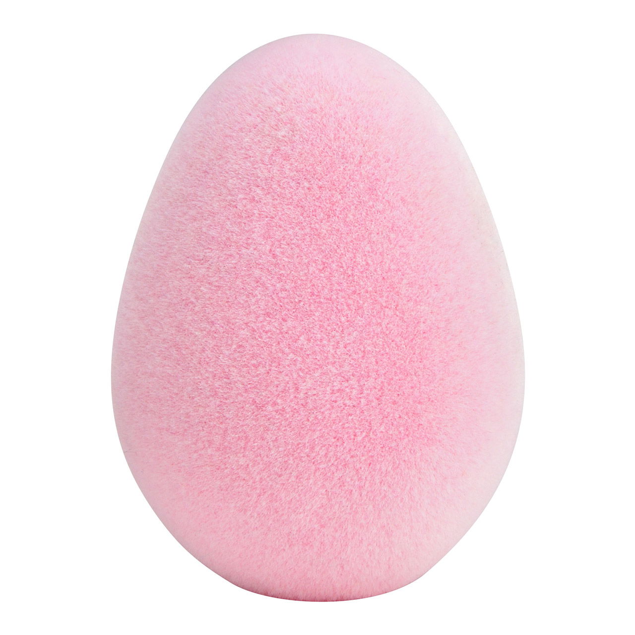 Oeuf de Pâques floqué en plastique, rose/rose (L/H/P) 7x10x7cm Oeuf de Pâques floqué en plastique, rose/rose (L/H/P) 7x10x7cm