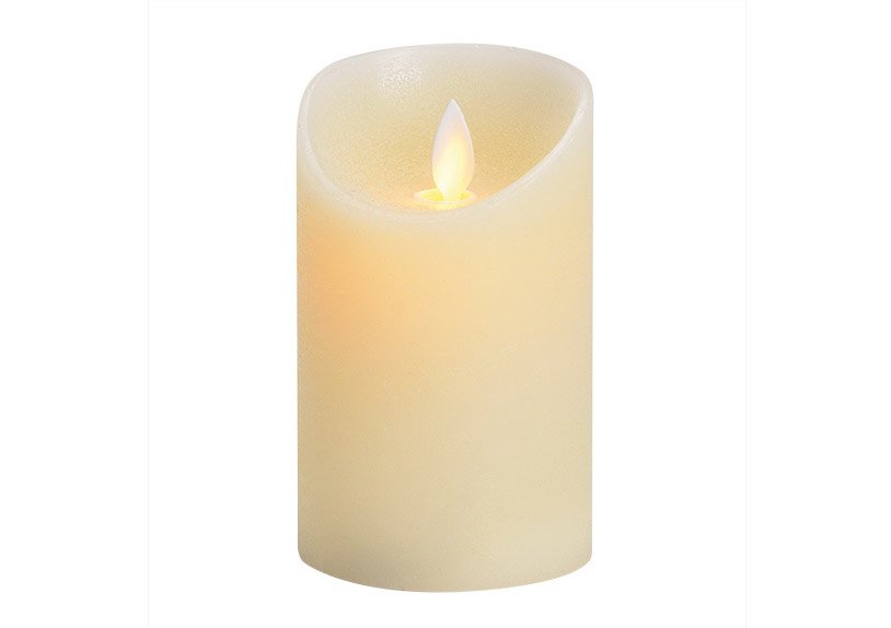 Candle led, flickering light, with timer made of wax, cream (w / h / d) 7.5x12.5x7.5cm