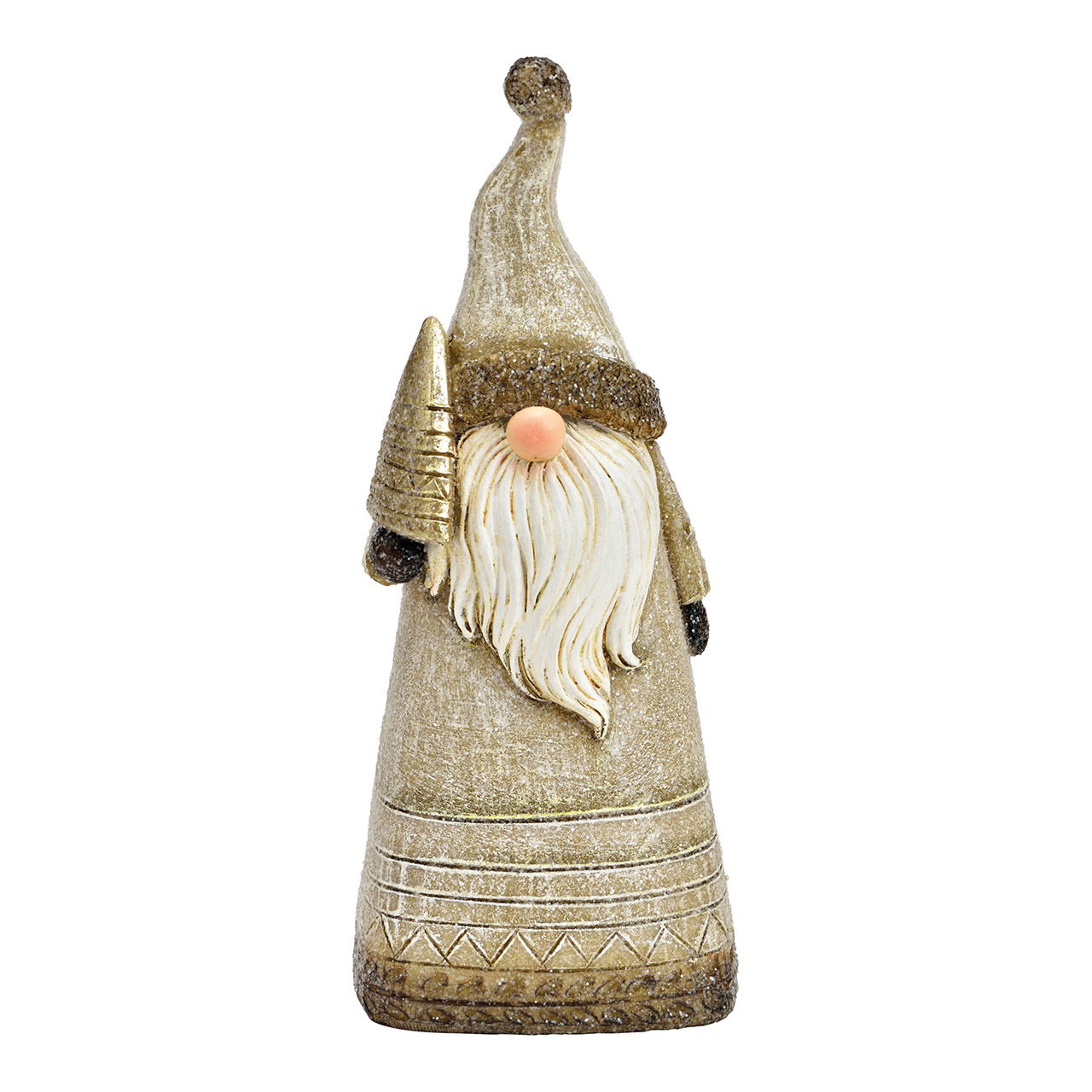 Nikolaus mit Glitter aus Poly champagner (B/H/T) 6x16x5cm Nikolaus mit Glitter aus Poly champagner (B/H/T) 6x16x5cm