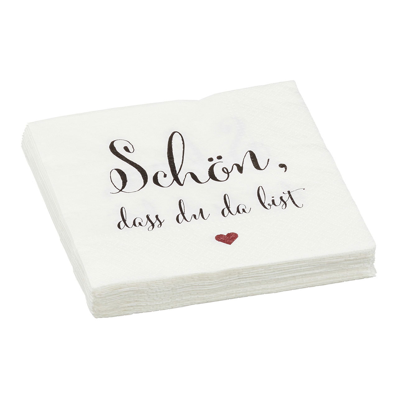 Napkins Glad You're Here Pack of 20 white, 33x33cm