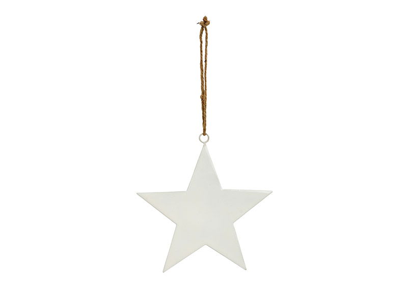 Colgador estrella de metal blanco (A/A) 15x15cm