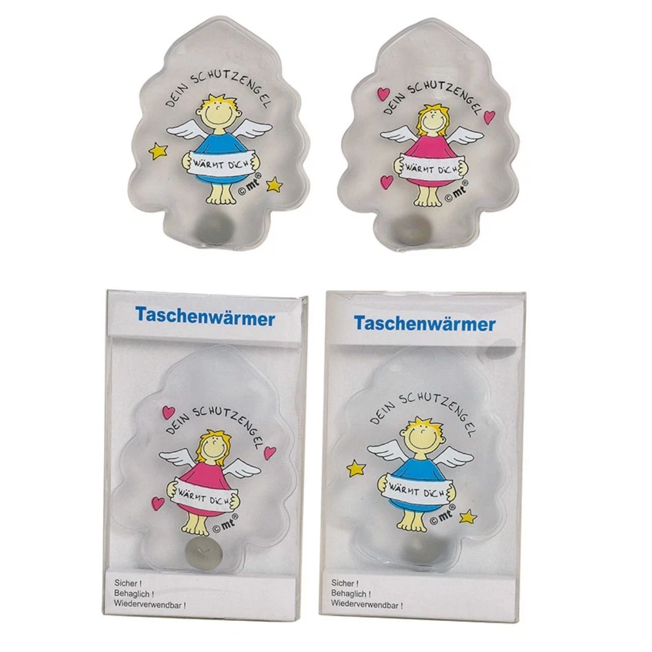 Plastic pocket warmer guardian angel, W9 x H11 cm Taschenwärmer, Schutzengel, Kuschelsiegel, Engel, Wärmekissen