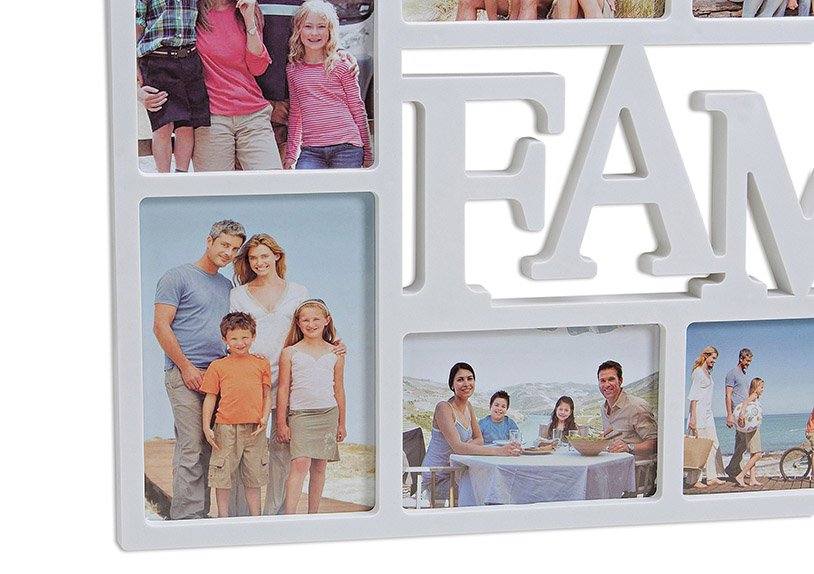 Portafoto di famiglia per 10 foto, in plastica, L71 x H36 cm