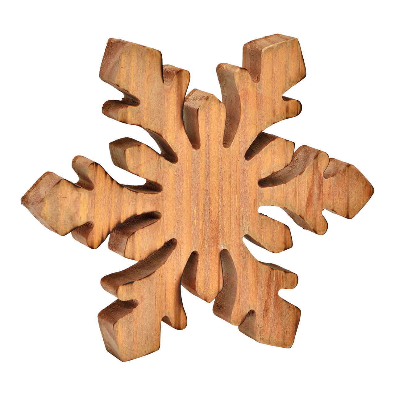 Fiocco di neve in legno naturale (L/H/D) 18x18x2cm