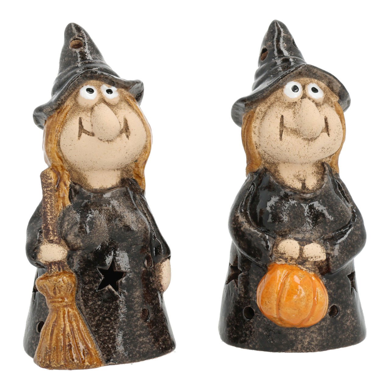 Steengoed heks LED zwart 2 assorti (B/H/D) 6,7x13,9x7,1cm 2xLR44 Figur, Spielzeug, Gesicht, Kopf, Person