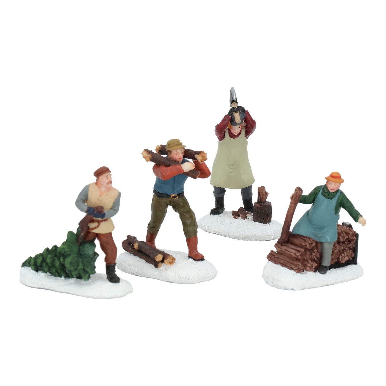 Homme miniature bûcheron en poly Coloré 4 fois (L/H/P) 6.6x7x3cm Figur, Person, Kleidung, Schuhwerk, Schuh