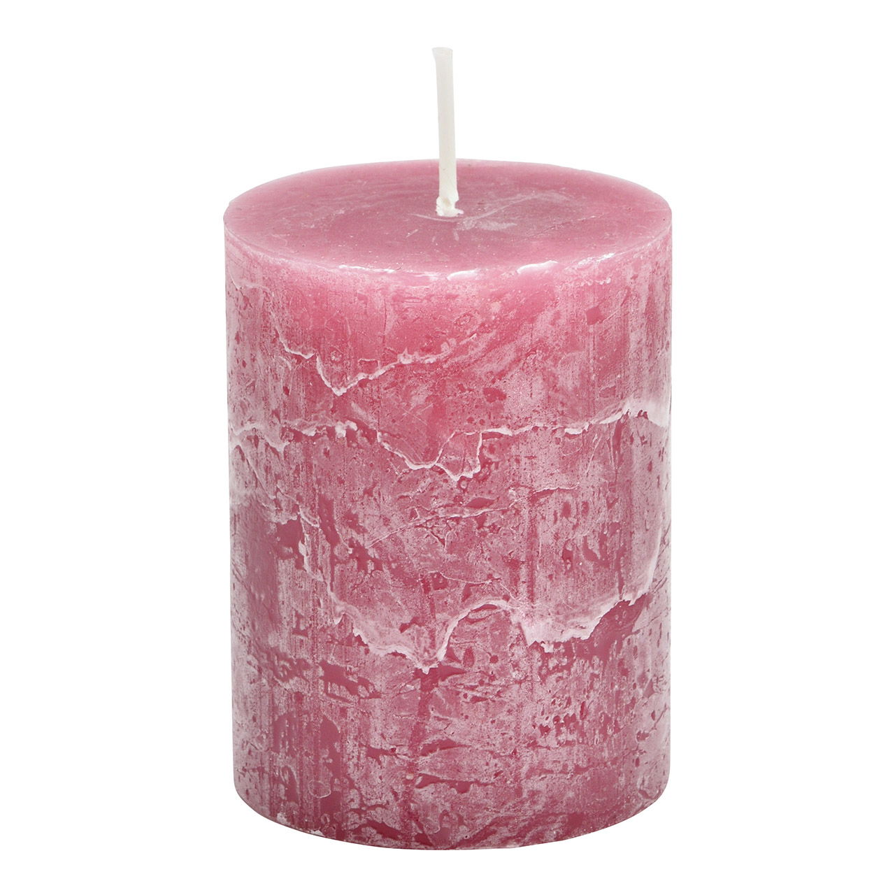 Candle 6,8x9x6,8cm wax antique rosewood pink