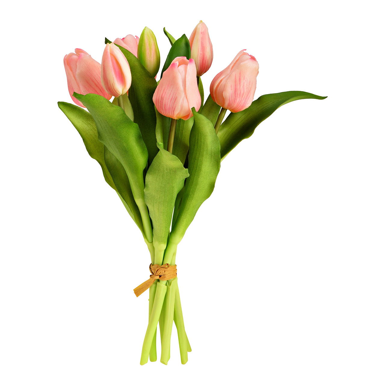 Artificial flower tulip bunch soft touch made of plastic, pink (H) 30cm