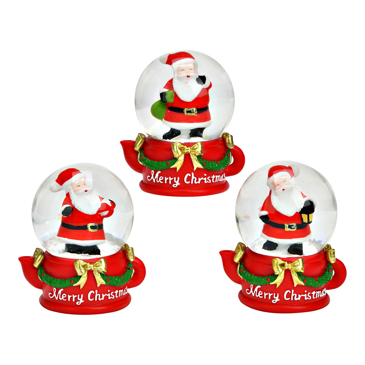 Globo de nieve Papá Noel de poliéster/cristal, 3 pliegues, rojo (A/A/A) 5x6x4cm Globo de nieve Papá Noel de poliéster/cristal, 3 pliegues, rojo (A/A/A) 5x6x4cm