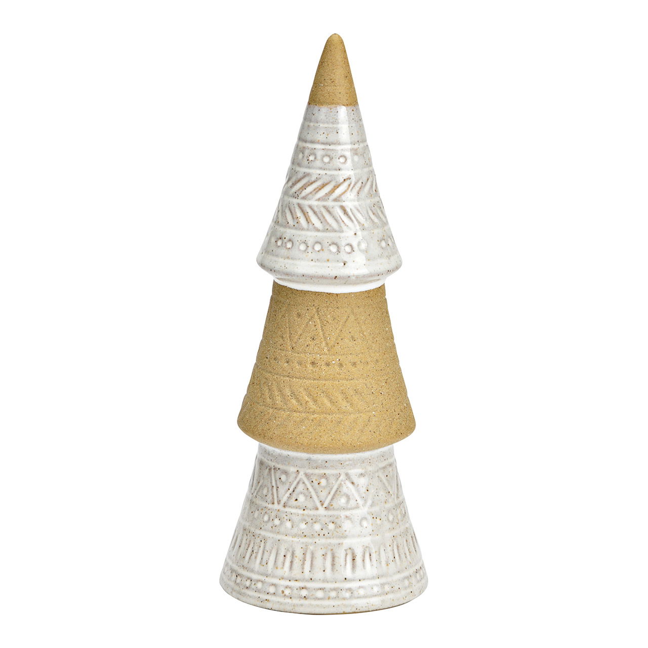 Árbol de Navidad de porcelana beige (A/H/D) 8x22x8cm