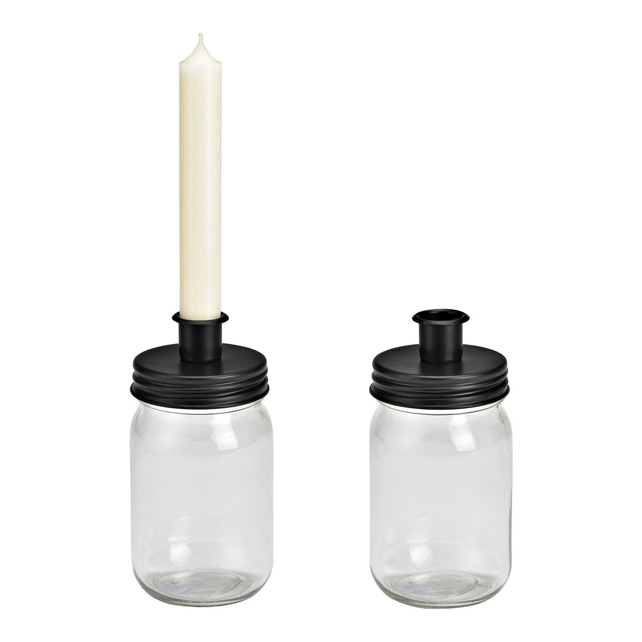 Candle holder made of metal/glass transparent (W/H/D) 7x15x7cm Candle holder made of metal/glass transparent (W/H/D) 7x15x7cm