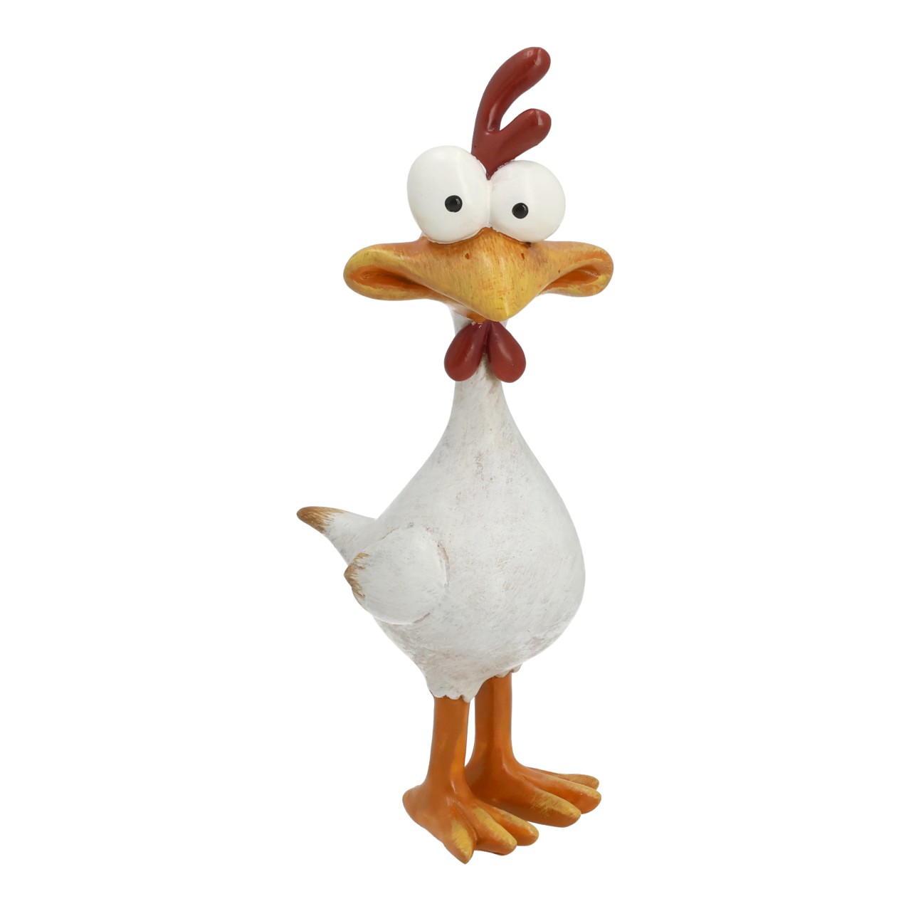 Rubinetto in polietilene bianco (L/A/P) 6x18x7 cm Huhn, Figur, Gartenfigur, Kunststoff, weiß/orange