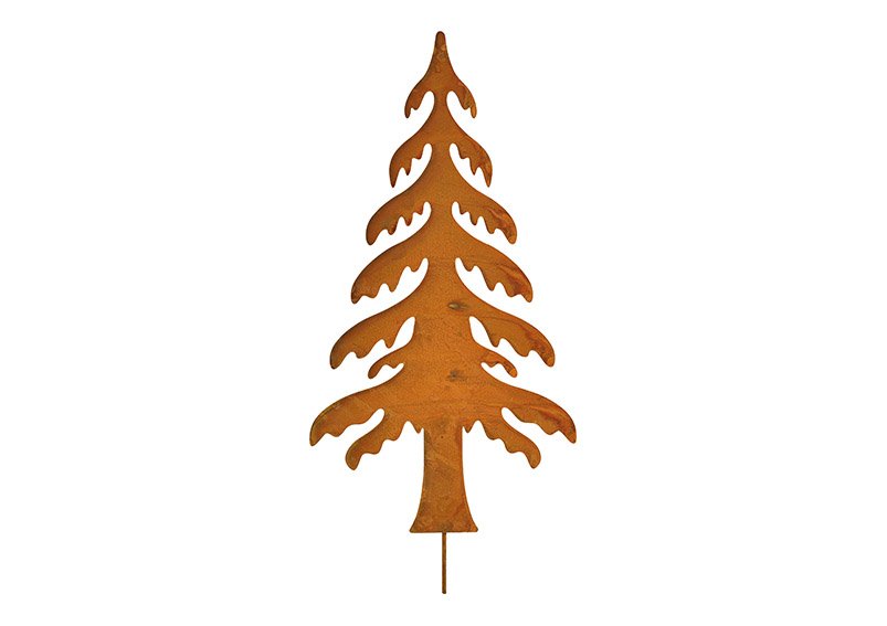 Plug dennenboom, roestige afwerking van metaal bruin (w/h) 21x50cm