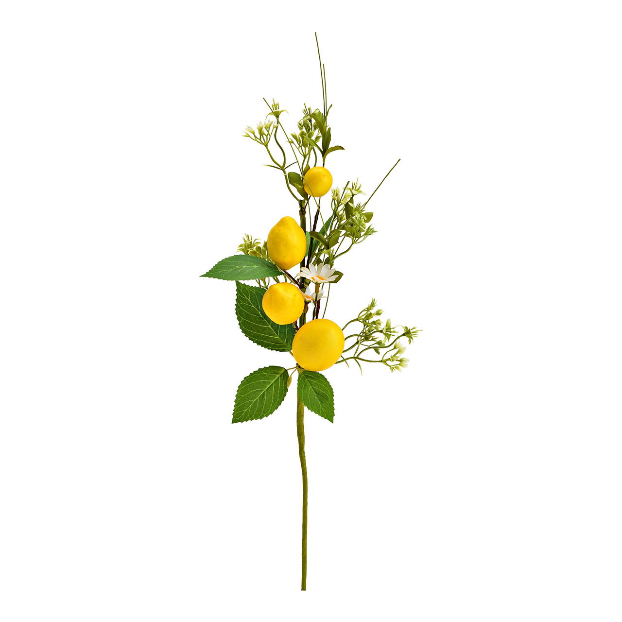 Artificial lemon branch made of plastic yellow/green (W/H/D) 18x45x8cm