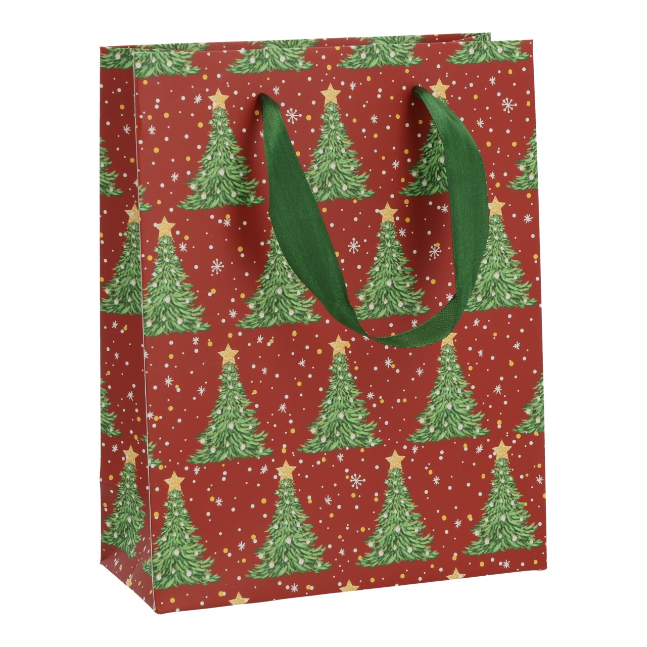 Geschenktüte Tannenbaum Dekor aus Papier/Pappe Rot (B/H/T) 18x23x8cm Tasche, Tragetasche, Einkaufstasche, Pflanze