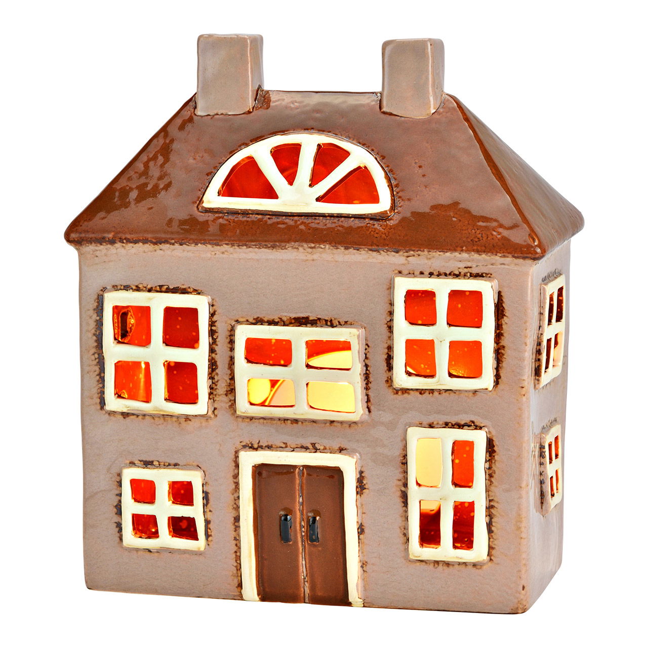 Maison lumineuse en porcelaine, marron (L/H/P) 18x21x9cm Maison lumineuse en porcelaine, marron (L/H/P) 18x21x9cm
