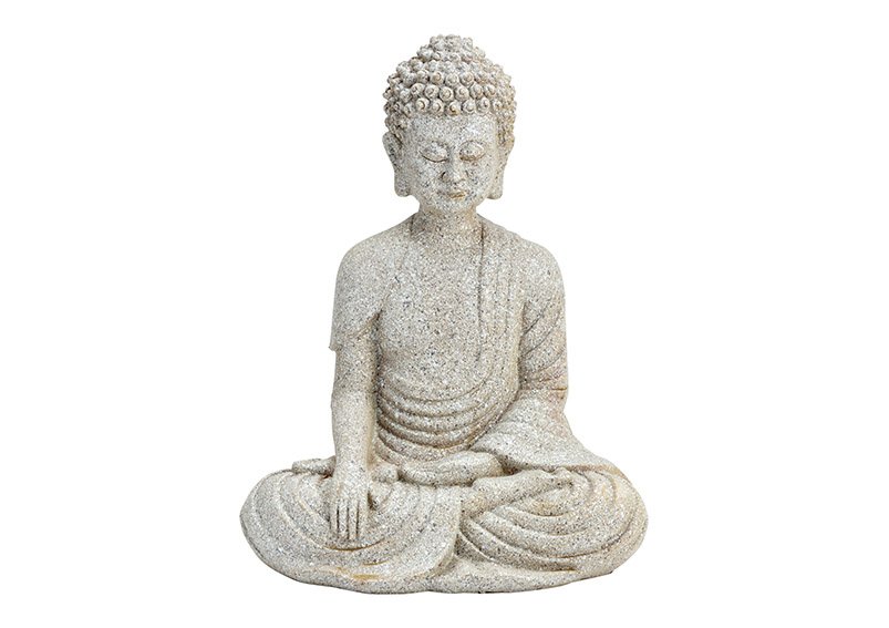Buddha in ceramica bianca (L/H/D) 20x26x13cm