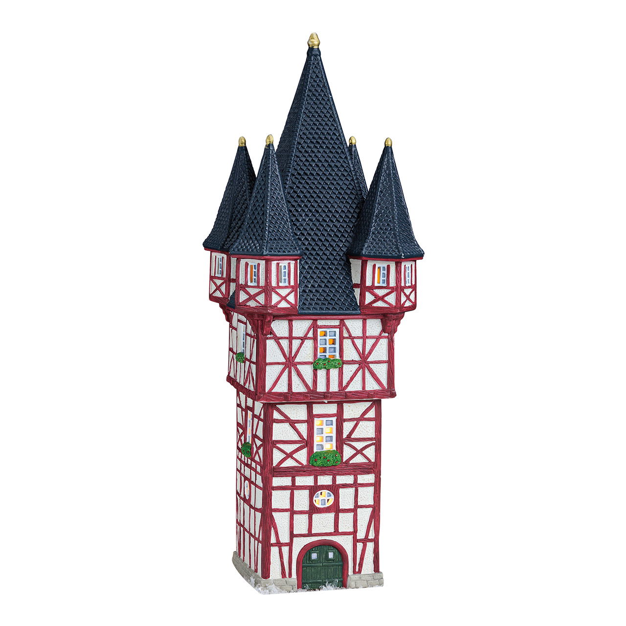 Wurm light house Bromser Turm Rüdesheim/Rhine made of porcelain, colorful (W/H/D) 12x12x33cm