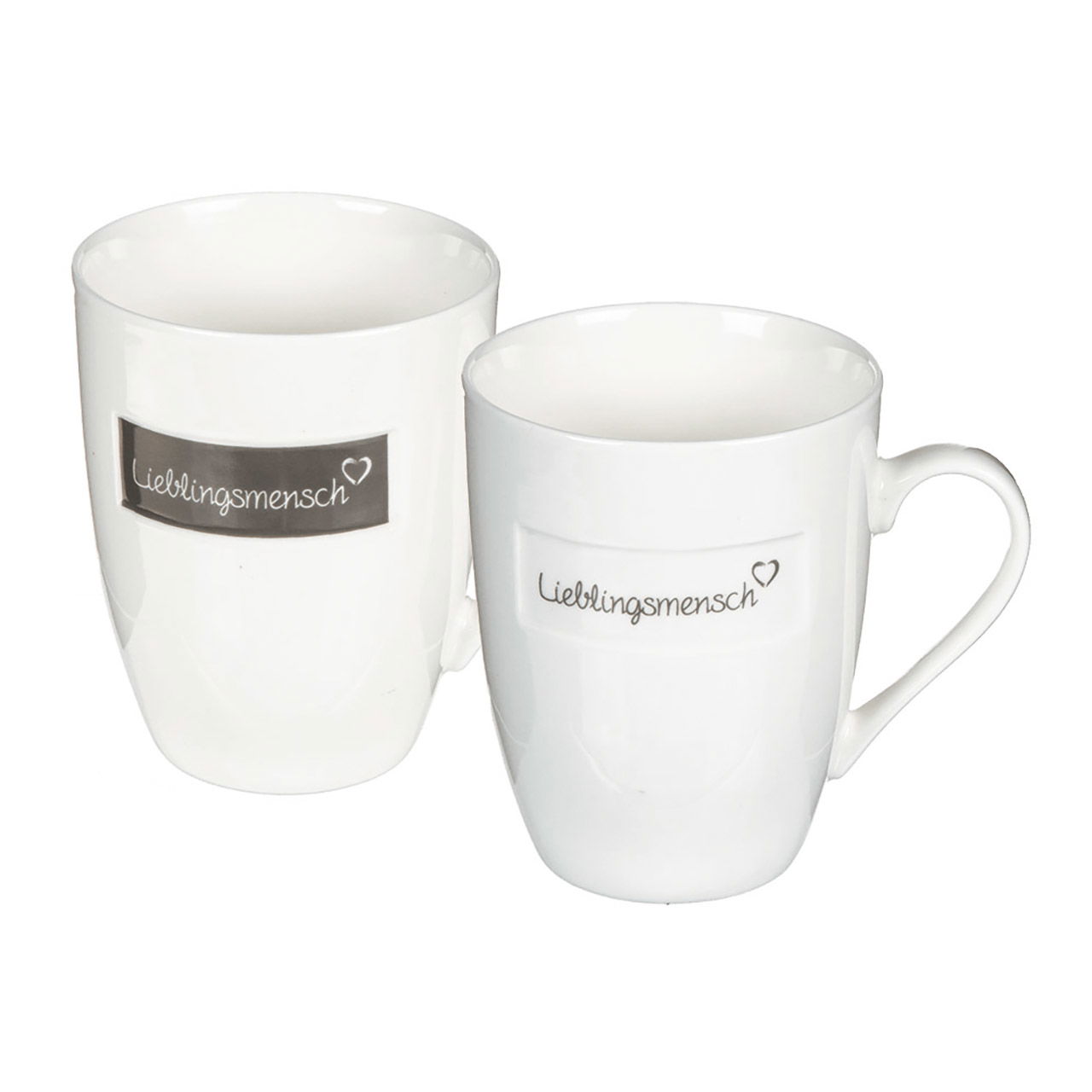 Becher Lieblingsmensch aus Porzellan Weiß 2-fach, (B/H/T) 8x10x8cm 300ml Becher Lieblingsmensch aus Porzellan Weiß 2-fach, (B/H/T) 8x10x8cm 300ml