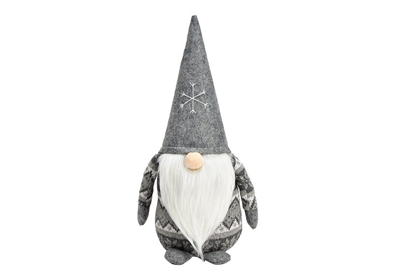 Gnome made of textile grey (W/H/D) 20x40x16cm