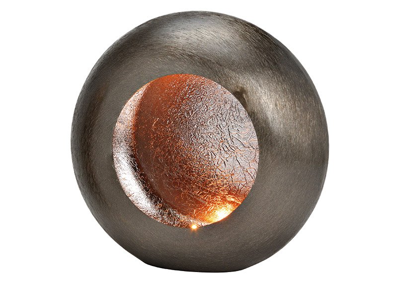 Lanterna in metallo nero, grigio metallizzato 2 pieghe, (L/A/D) 22x22x10cm