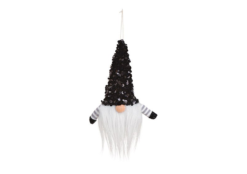 Hanger gnome made of textile gray, black (w / h / d) 11x15x4cm