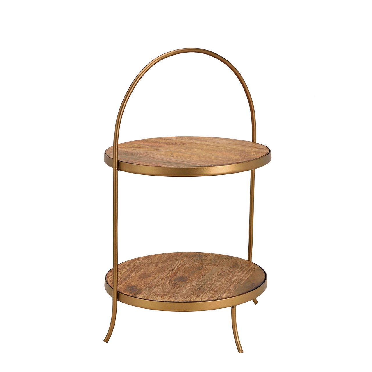 Etagere 2er of mango wood, metal brown 30x55x30cm