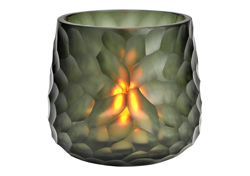 Lanterna in vetro grigio (L/H/D) 9x10x9cm