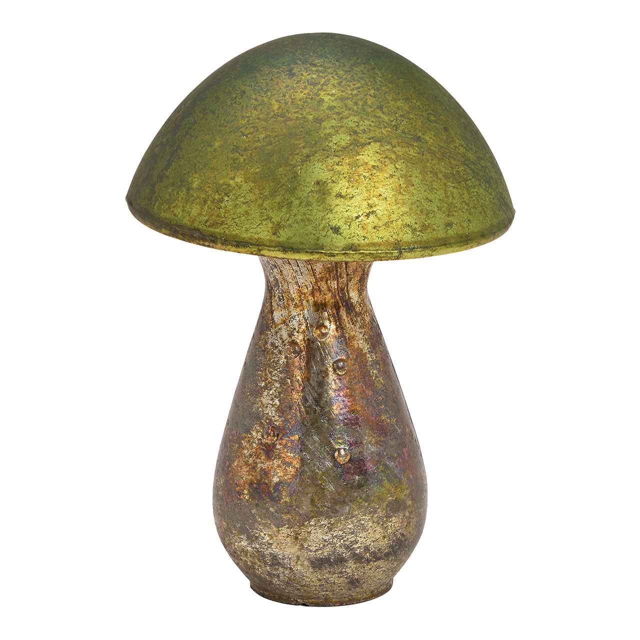 Green glass mushroom (W/H/D) 14x21x14cm Green glass mushroom (W/H/D) 14x21x14cm