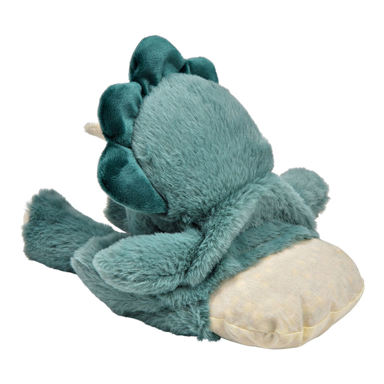 Coussin aux noyeaux de cerise Dino en polyester/peluche, turquoise (L/H/P) 22x35x10cm