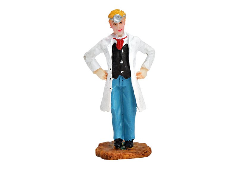 Miniature figure doctor from poly colorful (W/H/D) 2x6x2cm