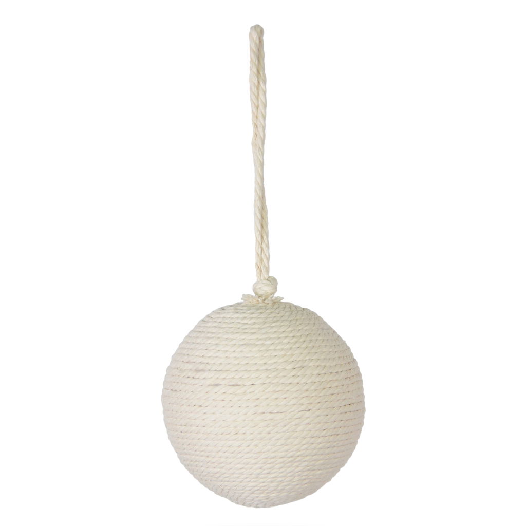 Kugel Schnurdesign zum Hängen, Stoff, 8x20cm, 1 Stck, creme Seil, Zubehör