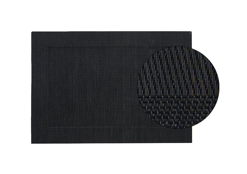 Tischset in schwarz,fein, aus Kunststoff, B45 x H30 cm