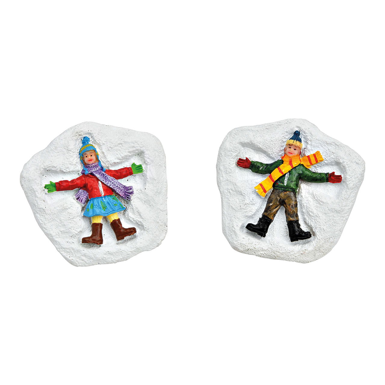 Miniaturfigur Schneeengel Kinder aus Poly bunt 2-fach, (B/H/T) 6x0,5x6cm Miniaturfigur Schneeengel Kinder aus Poly bunt 2-fach, (B/H/T) 6x0,5x6cm