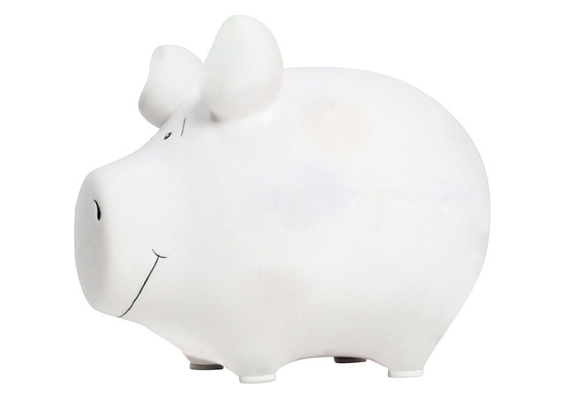 KCG Sparschwein aus Keramik, Weiß (B/H/T) 12,5x9x9cm Kleinschwein KCG Sparschwein aus Keramik, Weiß (B/H/T) 12,5x9x9cm Kleinschwein