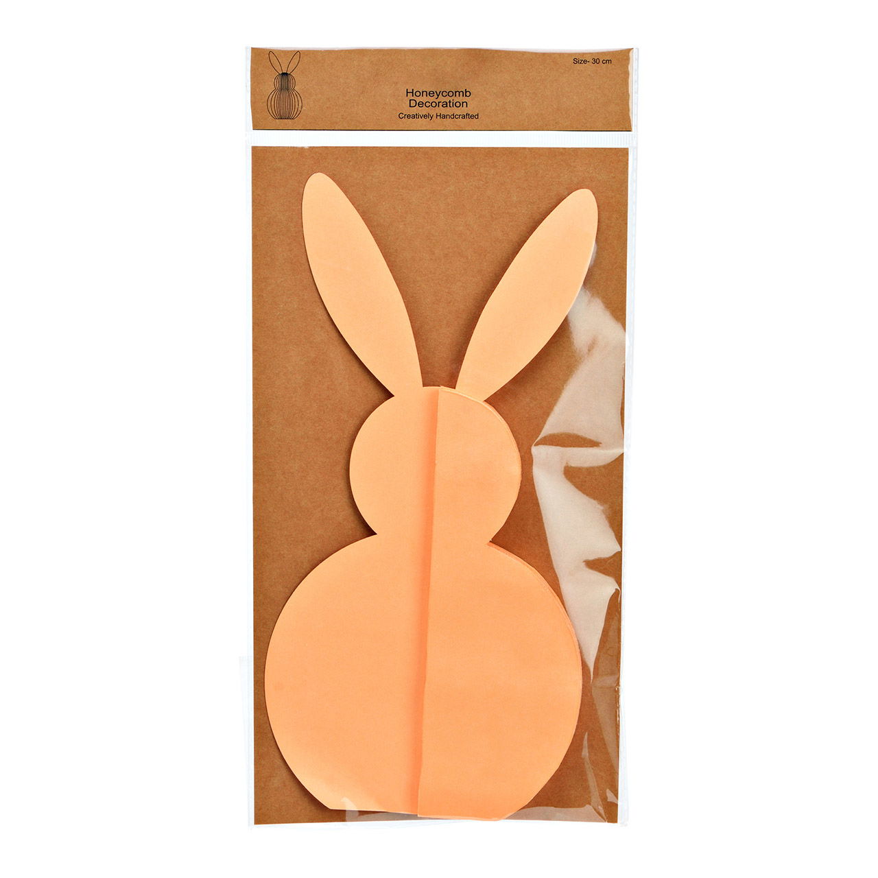 Lapin Honeycomb en papier/carton peach (L/H/P) 16x30x16cm