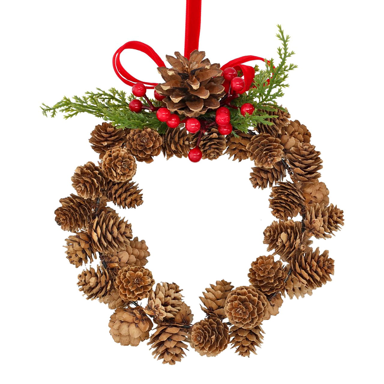 Hangkrans met kegels van natuurlijk materiaal, bruin (B/H/D) 20x21x5cm Pflanze, Baum