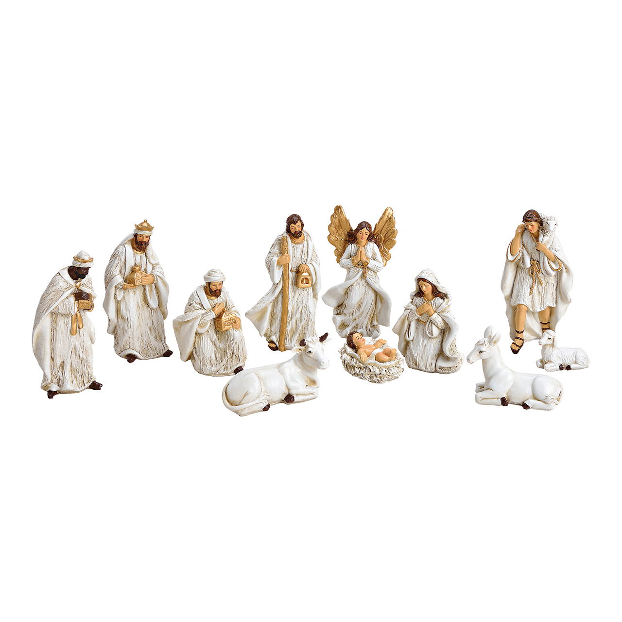 Kinderbed figurenset gemaakt van Poly Antiek Wit Set van 11, (H) 4-15cm Kinderbed figurenset gemaakt van Poly Antiek Wit Set van 11, (H) 4-15cm