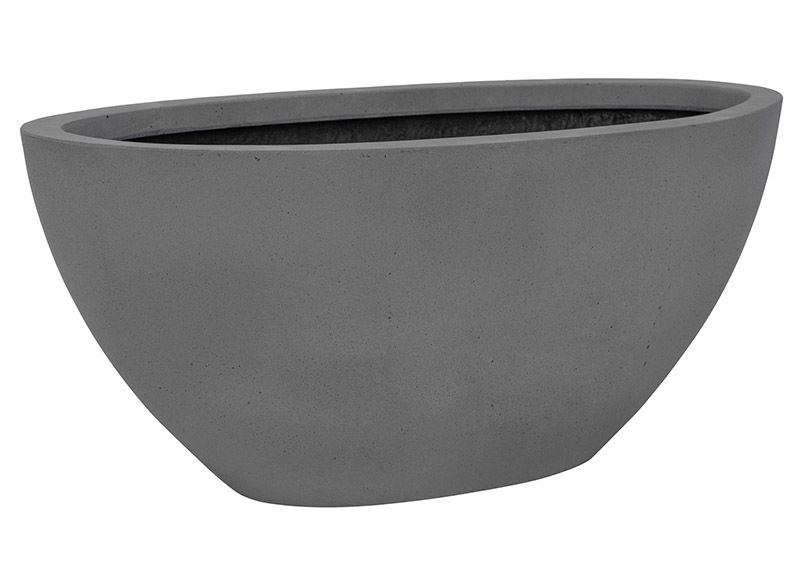 Fiberstone flower pot gray (W/H/D) 32x13x14cm