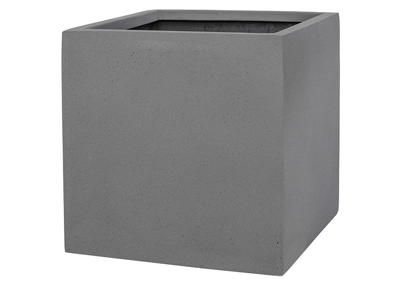 Fiberstone flower pot gray (W/H/D) 25x25x25cm