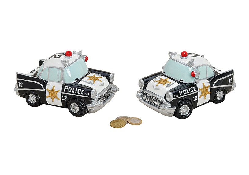 Money box police car poly 17 x10x9cm