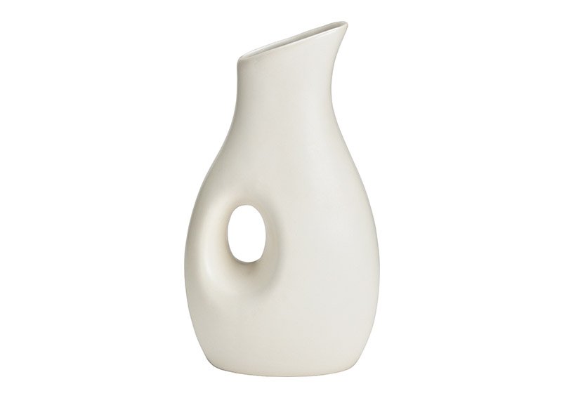 Vaso in ceramica bianco (L/H/D) 12x22x7cm