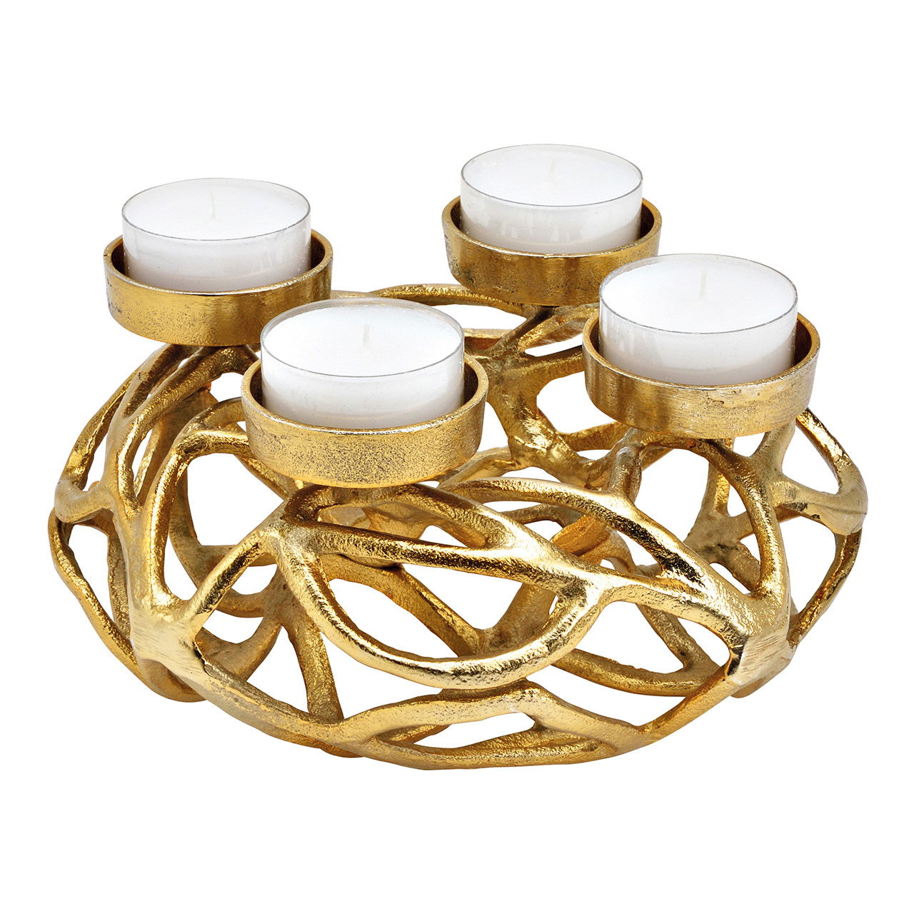 Advent wreath made of metal, gold (W/H/D) 25x11x25cm Advent wreath made of metal, gold (W/H/D) 25x11x25cm