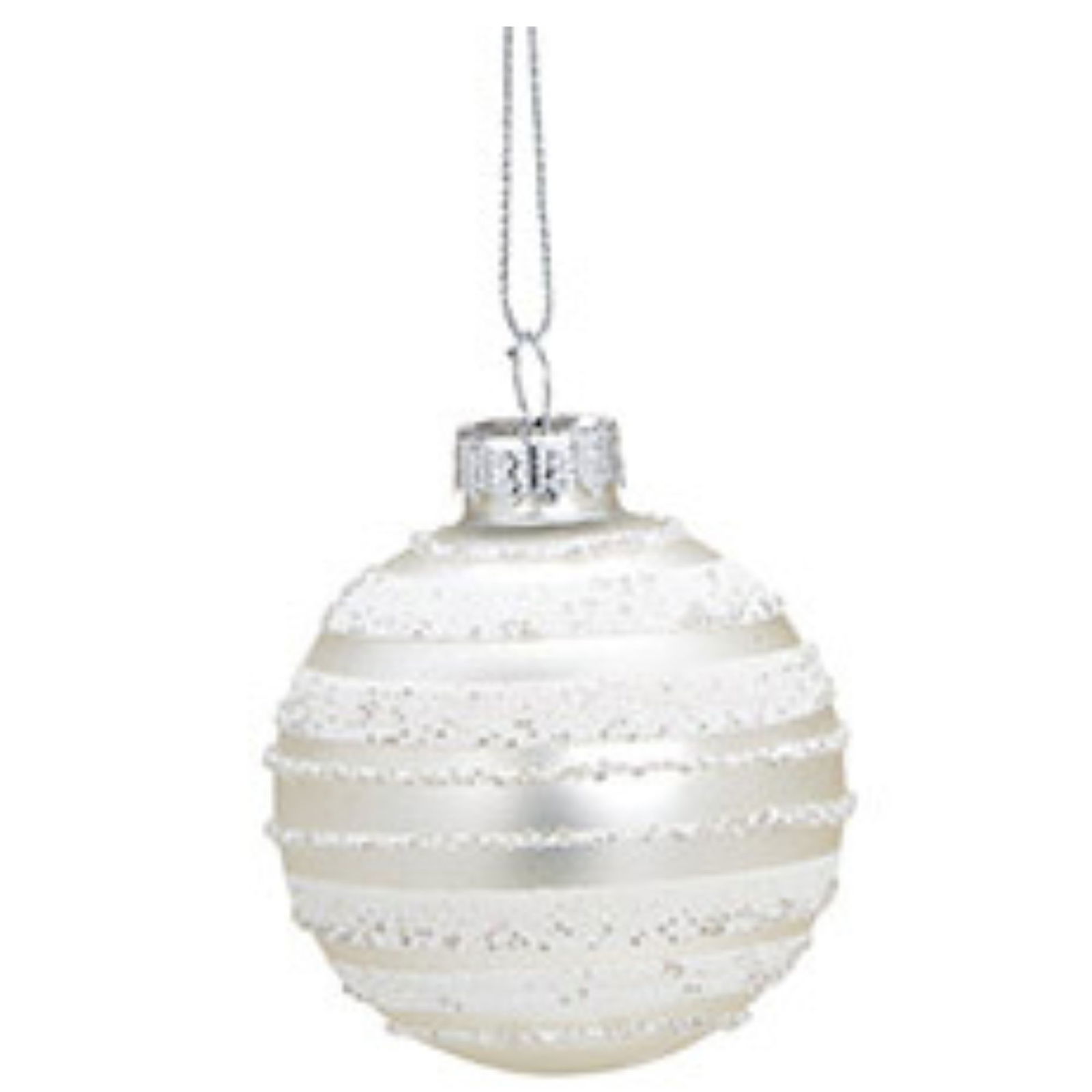 Weihnachtskugel aus Glas, 4-fach, Weiß/Silber Ø6cm Zubehör