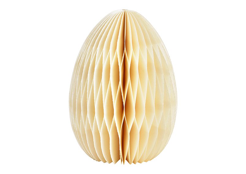Uovo di Pasqua a nido d'ape in carta/cartone bianco (L/H/D) 11x15x11cm